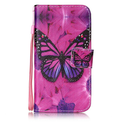 

Black Butterfly Design PU Leather Flip Cover Wallet Card Holder Case for Samsung Galaxy J3（2016）/J310