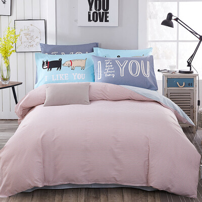 

Sheng Wei bedding sets cotton printing four sets of cotton bed sheets quilt fashion tide bedding bedding heart 15 18 m bed universal 200 230cm
