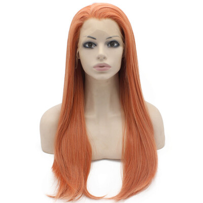 

Iwona Synthetic Hair Lace Front Long Stright Rose Gold Blonde Wig