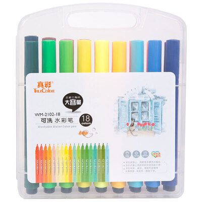 

Truth Truecolor WM-2102-18 large triangular PP box box watercolor pen 18 colors