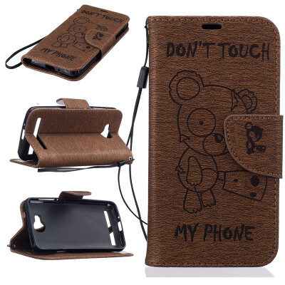 

Coffe Bear Embossed PU Leather Wallet Case Classic Flip Cover with Stand Function and Credit Card Slot for HUAWEI Y3 II