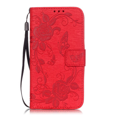 

Red Butterfly Style PU Leather Flip Cover Wallet Card Holder Case for HUAWEI Y625