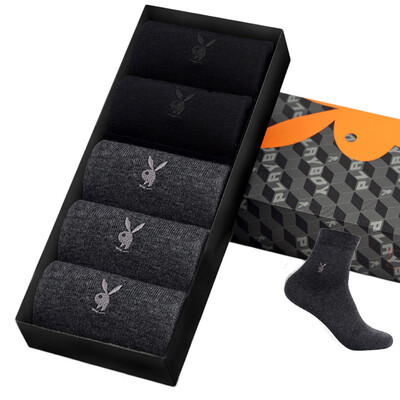 

Playboy PLAYBOY 2901 Men&39s socks Men&39s socks Cotton in the tube Sports Business leisure breathable Men&39s cotton socks 5 double gift box 2 black 3 dark gray