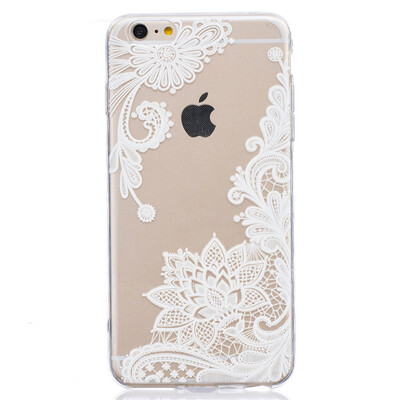 

Lace flowers Pattern Soft Thin TPU Rubber Silicone Gel Case Cover for IPHONE 66S