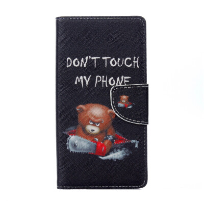 

Black Bear Design PU Leather Flip Cover Wallet Card Holder Case for Wiko Tommy