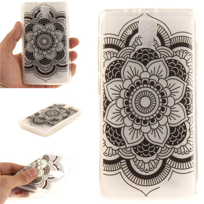 

Black sun flower Pattern Soft Thin TPU Rubber Silicone Gel Case Cover for Lenovo A536