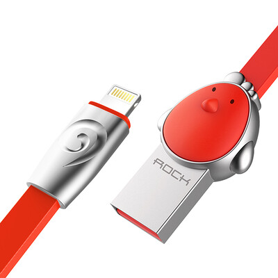 

Rocket (ROCK) Apple data cable цинковый сплав телефон зарядный кабель мультфильм милый цыпленок для iPhoneX / 10 / 8Plus / 7 / 6s / SE / 5 / iPad 1 м красный