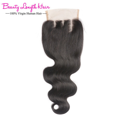 

peruvian body wave closure 4*4 human hair lace closure peruvian virgin hair body wave beauty length hair