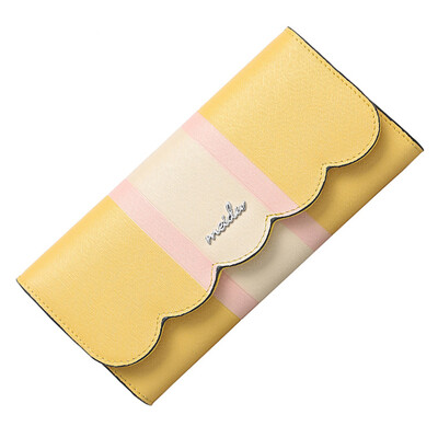 

Per person MEIDU Women&39s wallet lace fashion fine ticket clip cross pattern cowhide hand bag bag purse wallet MWS150635 goose yellow