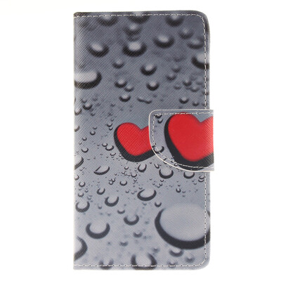 

Heart-shaped waterdrop Design PU Leather Flip Cover Wallet Card Holder Case for Sony Xperia M2