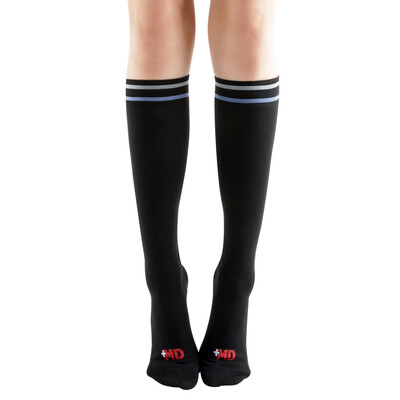 

MD Shaped Skeletal Socks Slices in the high tube socks female Korean version of the wave socks students Japan Four Seasons College wind black blue stripes