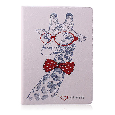 

Giraffe Style Embossing Classic Flip Cover with Stand Function and Credit Card Slot for iPad Pro 12.9