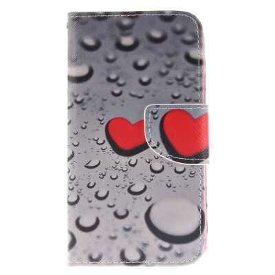 

Heart-shaped waterdrop Design PU Leather Flip Cover Wallet Card Holder Case for Nokia Lumia N640