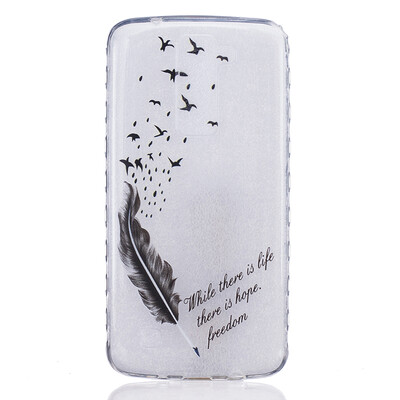 

Feathers&birds Pattern Soft Thin TPU Rubber Silicone Gel Case Cover for LG K7K8