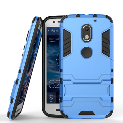 

Blue Slim Robot Armor Kickstand Shockproof Hard Rugged Rubber Back Case For MOTO E3ROKRE3