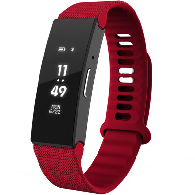 

cling smart bracelet sports heart rate professional step touch screen caller display micro letter interconnection a number of sports mode SOS help UV monitoring Paris wine red