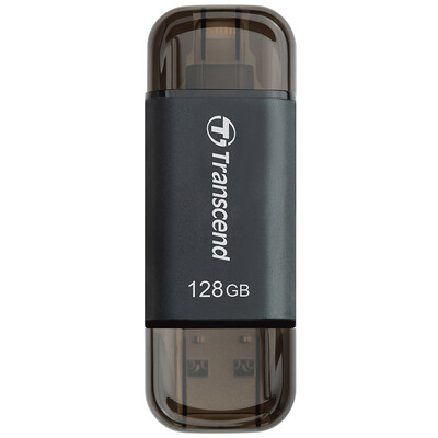 

Transcend (Transcend) 128GBJDG300 Apple, телефон флэш-диск телефона спутник Lightning, USB 3.1 двойной терминал Apple, официальная сертификация Мф Блэк