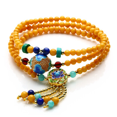 

Lai Shang Jewelery Amber Beeswax Bead Handle Bracelet Necklace Dual Use 4mm