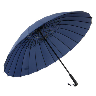 

American men&39s business style plain 24 bone large windproof long-handled rain&rain umbrella M5005 blue