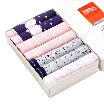 

Antarctic Nanjiren Ladies Underwear Sweet Retro Triangle Underwear Sexy Low Waist Comfortable Printed Candy Colorful Women&39s Style 7 Boxes