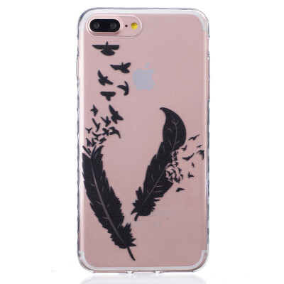 

Two feathers Pattern Soft Thin TPU Rubber Silicone Gel Case Cover for IPHONE 7 Plus