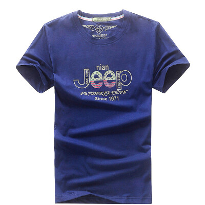 

Jeep Shield (NIAN JEEP) Short Sleeve T-Shirt Men's Round Outdoors Mountaineering Leisure T-Shirt 9273 White 3XL