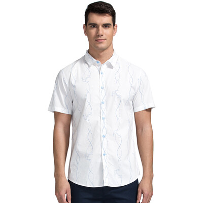 

(TRIES) shirt male lapel casual Slim short-sleeved shirt 1272E1921 blue L (170 / 88A)