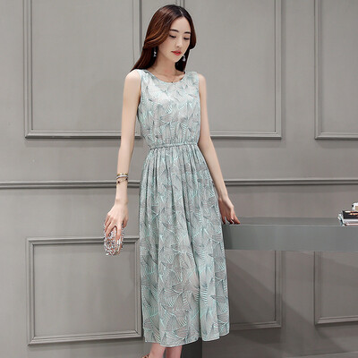 

Siba дома 2017 лето без рукавов платье юбка большой талия длинный талия длинная юбка S62A0479A142XL светло-зеленый XL