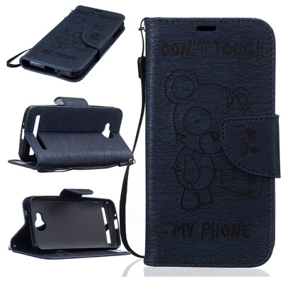 

Blue Bear Embossed PU Leather Wallet Case Classic Flip Cover with Stand Function and Credit Card Slot for HUAWEI Y3 II