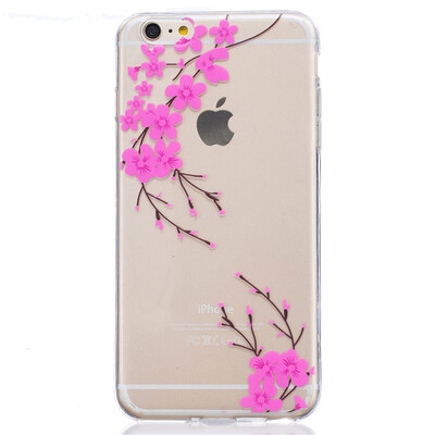

Diagonal flower Pattern Soft Thin TPU Rubber Silicone Gel Case Cover for IPHONE 6/6S