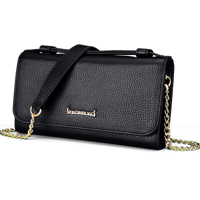 

Seven wolves SEPTWOLVES ladies ladies shoulder bag purse women fashion trend Messenger bag pure color simple package packet black 25361011-01