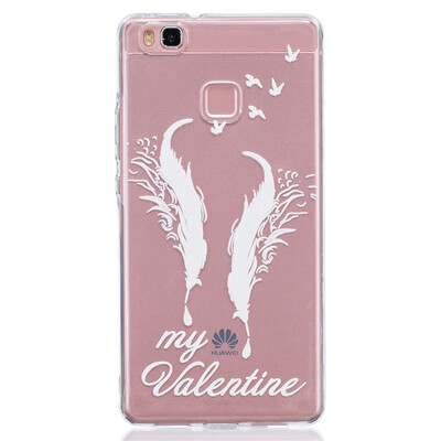 

Double feathers Pattern Soft Thin TPU Rubber Silicone Gel Case Cover for HUAWEI P9 Lite