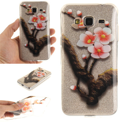 

Four plum blossoms Pattern Soft Thin TPU Rubber Silicone Gel Case Cover for Samsung Galaxy J3/J310