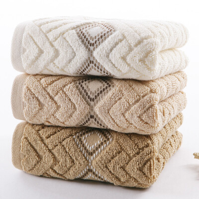 

Gold towel home textiles cotton satin thickening increase facial towel three loaded rhombus paragraph 160g Article 70 34cm