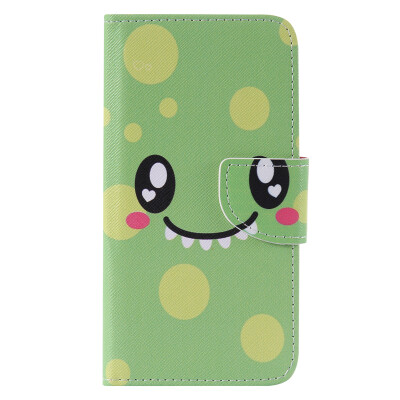 

Green Smile Design PU Leather Flip Cover Wallet Card Holder Case for LG K10