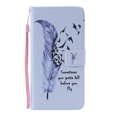 

Blue Feather Design Кожа PU откидной крышки Кошелек Карты Держатель чехол для SAMSUNG A9