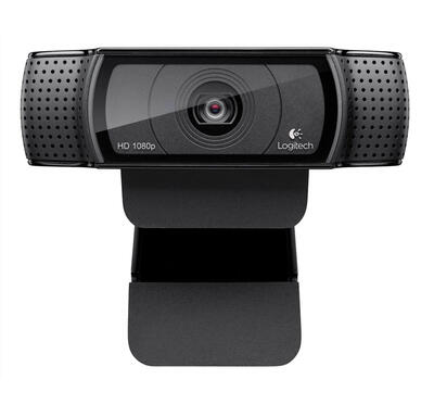 

Logitech HD Pro Webcam C920, широкоэкранный видеотелефония и записи, 1080p камера, настольный компьютер или ноутбук веб-камера