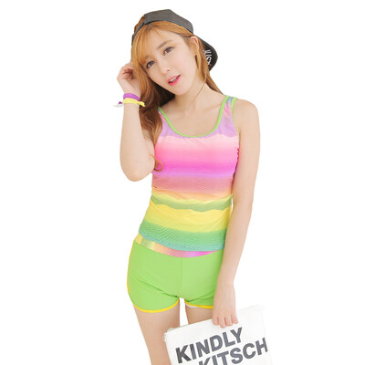 

Qiaohai QIHAI 5226-3 new women split angle swimsuit small chest gather was thin covered belly conservative hot spring split swimsuit L number blue
