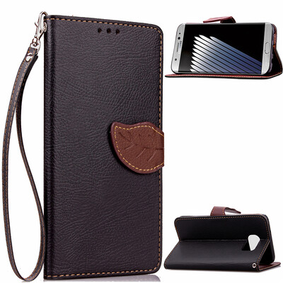 

Black Design PU Leather Flip Cover Wallet Card Holder Case for Samsung Galaxy Note 7N9300
