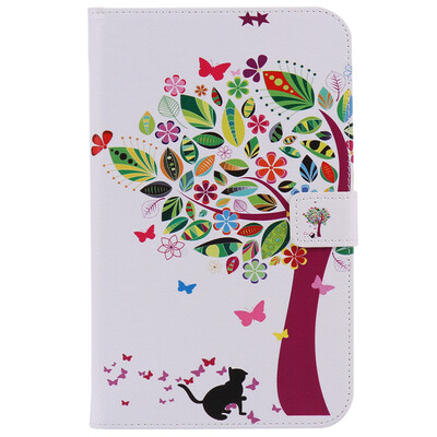 

Cat&Tree Design PU Leather Flip Cover Wallet Card Holder Case for SAMSUNG T230