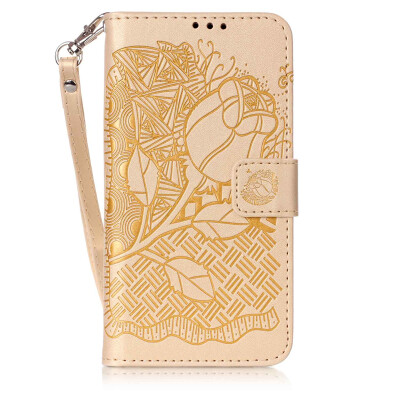 

Golden Rose Design PU Leather Flip Cover Wallet Card Holder Case for SAMSUNG S5