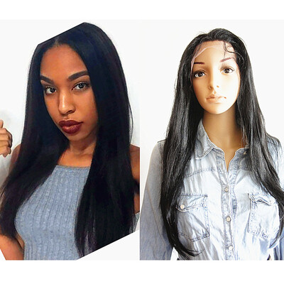 

N..W. Brazilian virgin human hair silk straight lace front wigs for black women Natural color human hair wig with baby hair