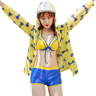 

QIHAI (QIHAI) 6320-1 new steel bracket small chest bikini swimwear women bikini three-piece Korean swimsuit XL code
