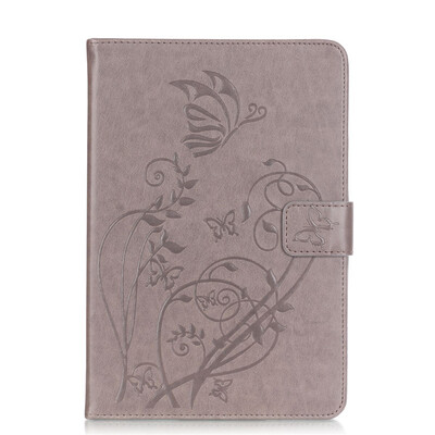 

Gray Flower Design PU Leather Flip Cover Wallet Card Holder Case for IPAD MINI123