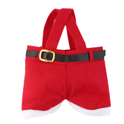 

1PC Red Trick-or-treat Bags Santa Claus Trouser Pants Candy Sweet Gift Bags
