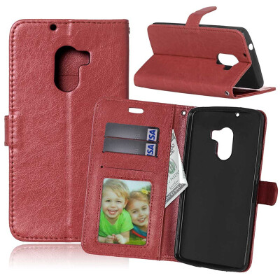 

Brown Style Classic Flip Cover with Stand Function and Credit Card Slot for Lenovo A7010