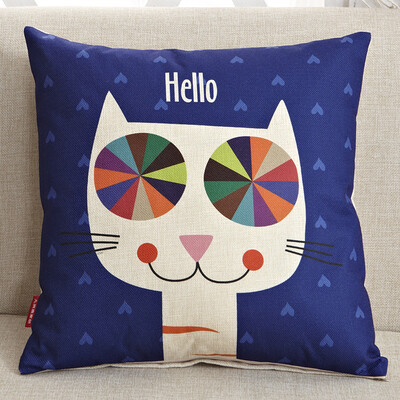 

Jiuzhou deer home textile cartoon underwear style pillow sofa cushion office cushion bedside table back car car waist cushion waist pillow core core Kazakhstan cat 45x45cm