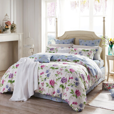 

Jingdong supermarket] more love (Dohia) bed pieces of cotton twill double bed four sets - Lan Yun 203 × 229cm bed