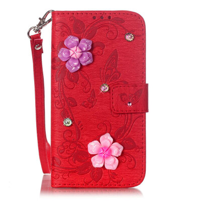 

Red Butterfly Style PU Leather Flip Cover Wallet Card Holder Case for SAMSUNG A510