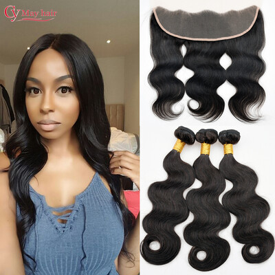 

8A Grade Lace Frontal Closure With Bundles Pre Plucked Frontal Peruvian Body Wave Ear To Ear Lace Frontal Closure With Baby Hair